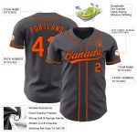 Custom Name and Number Baseball Jersey - Personalized Steel Gray Orange-Black Authentic Team Apparel Personalized Steel Gray