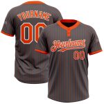 Custom Name Number Unisex Softball Jersey Steel Gray Orange Pinstripe Two-Button | Personalized Team Apparel Personalized