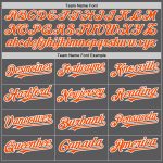 Custom Name Number Unisex Softball Jersey Steel Gray Orange Pinstripe Two-Button | Personalized Team Apparel Personalized