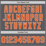 Custom Name Number Unisex Softball Jersey Steel Gray Orange Pinstripe Two-Button | Personalized Team Apparel Personalized