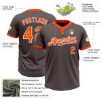Custom Name Number Unisex Softball Jersey Steel Gray Orange Pinstripe Two-Button | Personalized Team Apparel Personalized