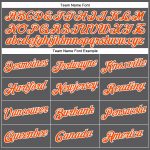 Custom Team Performance T-Shirt with Personalized Name and Number - Steel Gray Orange-White Personalized Steel Gray Orange-White
