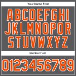 Custom Team Performance T-Shirt with Personalized Name and Number - Steel Gray Orange-White Personalized Steel Gray Orange-White