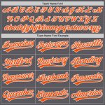 Custom Team Name Number Golf Polo Shirt - Personalized Steel Gray Orange-White Performance Personalized Steel Gray Orange-White