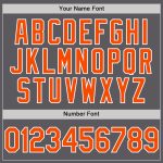 Custom Team Name Number Golf Polo Shirt - Personalized Steel Gray Orange-White Performance Personalized Steel Gray Orange-White