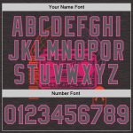 Custom Name & Number Baseball Jersey, 3D Pattern Design, Steel Gray & Pink, Music Festival, Old School Style Personalized