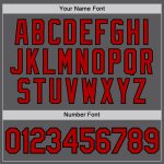 Custom Name and Number Baseball Jersey - Personalized Gray Red-Black Authentic Team Jersey Personalized Steel Gray Red-Black