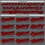 Custom Name and Number Baseball Jersey - Personalized Gray Red-Black Authentic Team Jersey Personalized Steel Gray Red-Black