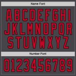 Custom Steel Gray Red-Black Hockey Jersey with Personalized Name and Number - Team Apparel Personalized Steel Gray Red-Black
