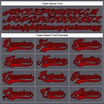 Custom Hockey Jersey with Personalized Name & Number - Steel Gray Red-Black Lace Neck Team Gear Personalized Steel Gray Red-Black