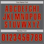 Personalized Authentic Baseball Jersey in Steel Gray and Red-Old Gold Personalized Steel Gray Red-Old Gold Authentic Baseball