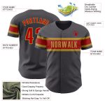 Personalized Authentic Baseball Jersey in Steel Gray and Red-Old Gold Personalized Steel Gray Red-Old Gold Authentic Baseball