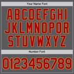 Custom Name Number Baseball Jersey - Personalized Steel Gray Red-Old Gold Team Style Personalized Steel Gray Red-Old Gold
