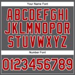 Custom Name and Number Baseball Jersey in Steel Gray with Red-White Accents - Authentic Team Apparel Personalized Steel Gray