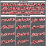 Custom Team Performance T-Shirt with Name and Number - Steel Gray Red-White Color, Personalized Sports Shirt Personalized