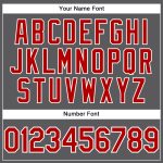 Custom Team Performance T-Shirt with Name and Number - Steel Gray Red-White Color, Personalized Sports Shirt Personalized