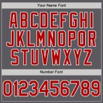 Custom Team Name and Number Steel Gray Red-White Performance Golf Polo Shirt Personalized Steel Gray Red-White Performance