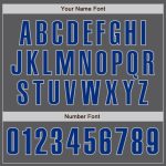 Personalized Steel Gray Baseball Jersey - Authentic Royal-Gray Design Personalized Steel Gray Royal-Gray Authentic Baseball