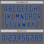 Personalized Custom Name and Number Gray Authentic Baseball Jersey - Steel Gray Team Jersey Personalized Steel Gray Royal-Gray