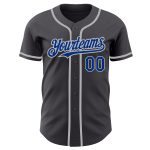 Personalized Custom Name and Number Gray Authentic Baseball Jersey - Steel Gray Team Jersey Personalized Steel Gray Royal-Gray