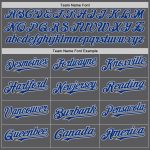 Personalized Custom Name and Number Gray Authentic Baseball Jersey - Steel Gray Team Jersey Personalized Steel Gray Royal-Gray