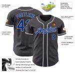 Personalized Custom Name and Number Gray Authentic Baseball Jersey - Steel Gray Team Jersey Personalized Steel Gray Royal-Gray