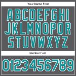 Custom Name and Number Authentic Baseball Jersey in Steel Gray Teal and White - Personalized Team Apparel Personalized Steel