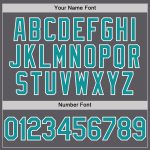 Custom Performance Vapor Golf Polo Shirt with Team Name and Number - Steel Gray and Teal-White Personalized Steel Gray Teal-White