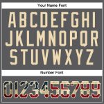 Custom Name and Number Vintage USA Flag T-Shirt - Steel Gray Cream Performance Tee Personalized Steel Gray Vintage USA Flag-City