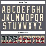 Personalized Vintage USA Flag Hockey Jersey with Custom Name & Number - Steel Gray Cream-Black Lace Neck Team Apparel Personalized