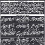Custom Name Number Authentic 3D Pattern Baseball Jersey Ship Frigate Seagulls Design in Steel Gray and White Personalized