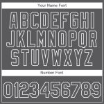 Custom Name and Number Personalized Vintage Military Weapon T-Shirt, Steel Gray with White 3D Pattern Design Personalized