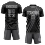 Custom Name and Number Soccer Jersey - Personalized Steel Gray White Diagonal Lines Sublimation Team Uniform Personalized