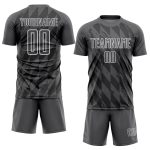 Custom Geometric Shapes Soccer Jersey - Personalized Steel Gray & White Team Uniform with Custom Name and Number Personalized
