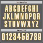 Custom Authentic Baseball Jersey with Personalized Name and Number in Steel Gray White-Gold Personalized Steel Gray White-Gold