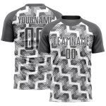 Custom Soccer Jersey - Steel Gray with White Lines - Personalized Sublimation Personalized Steel Gray White Lines Sublimation