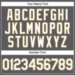 Customizable Baseball Jersey in Steel Gray White and Old Gold - Personalize Name and Number Personalized Steel Gray White-Old
