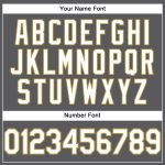 Custom Performance T-Shirt with Team Name and Number - Personalized Steel Gray and White-Old Gold Design Personalized Steel