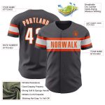 Custom Name Number Baseball Jersey - Personalized Steel Gray White Orange Authentic Team Style Personalized Steel Gray White-Orange