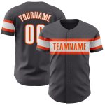 Custom Name Number Baseball Jersey - Personalized Steel Gray White Orange Authentic Team Style Personalized Steel Gray White-Orange