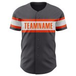 Custom Name Number Baseball Jersey - Personalized Steel Gray White Orange Authentic Team Style Personalized Steel Gray White-Orange