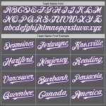 Custom Name Number Authentic Baseball Jersey in Steel Gray White Purple - Personalized Team Apparel Personalized Steel Gray