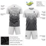Personalized Sublimation Soccer Jersey - Steel Gray and White Uniform Personalized Steel Gray White Sublimation Soccer Uniform