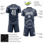 Custom Name and Number Soccer Jersey - Personalized Steel Gray and White Sublimation Team Uniform Personalized Steel Gray