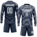 Custom Name and Number Soccer Jersey - Personalized Steel Gray and White Sublimation Team Uniform Personalized Steel Gray