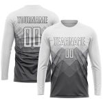 Personalized Sublimation Soccer Jersey - Steel Gray and White Uniform Personalized Steel Gray White Sublimation Soccer Uniform