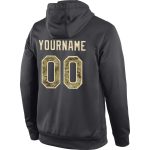 Custom Name Number Hoodie, Anthracite Camo-Cream Sports Pullover Sweatshirt, Personalized Team Apparel Personalized Stitched