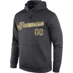 Custom Name Number Hoodie, Anthracite Camo-Cream Sports Pullover Sweatshirt, Personalized Team Apparel Personalized Stitched