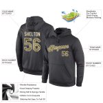 Custom Name Number Hoodie, Anthracite Camo-Cream Sports Pullover Sweatshirt, Personalized Team Apparel Personalized Stitched