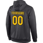 Custom Name and Number Gold-Black Anthracite Sports Hoodie Pullover Sweatshirt - Personalized Team Gear Personalized Stitched
